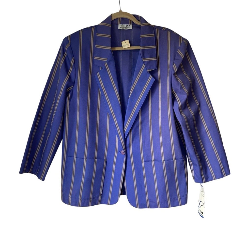 Vintage Women’s Purple & Gold Russ Toggs Blazer USA Union Made Size 18 New